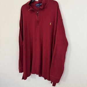 Polo Ralph‎ Lauren Estate Rib Flesh Pony 1/4 Zip Pullover Sweater Men's Size 3XB